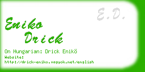 eniko drick business card
